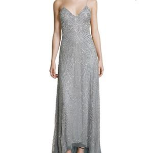 Beaded Spaghetti Strapped Gown